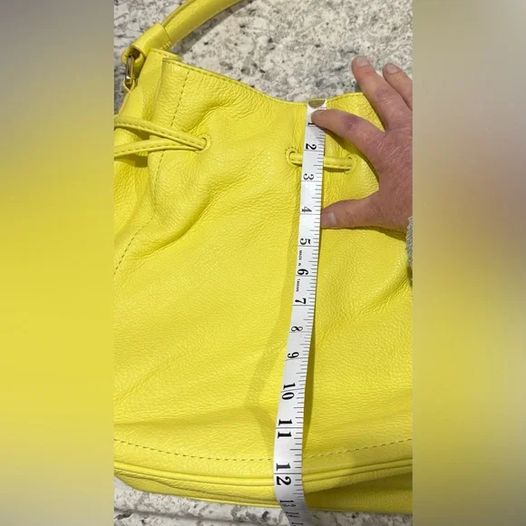 Cole Haan Yellow Leather Hobo Bucket Style Bag Great Condition - Picture 10 of 12